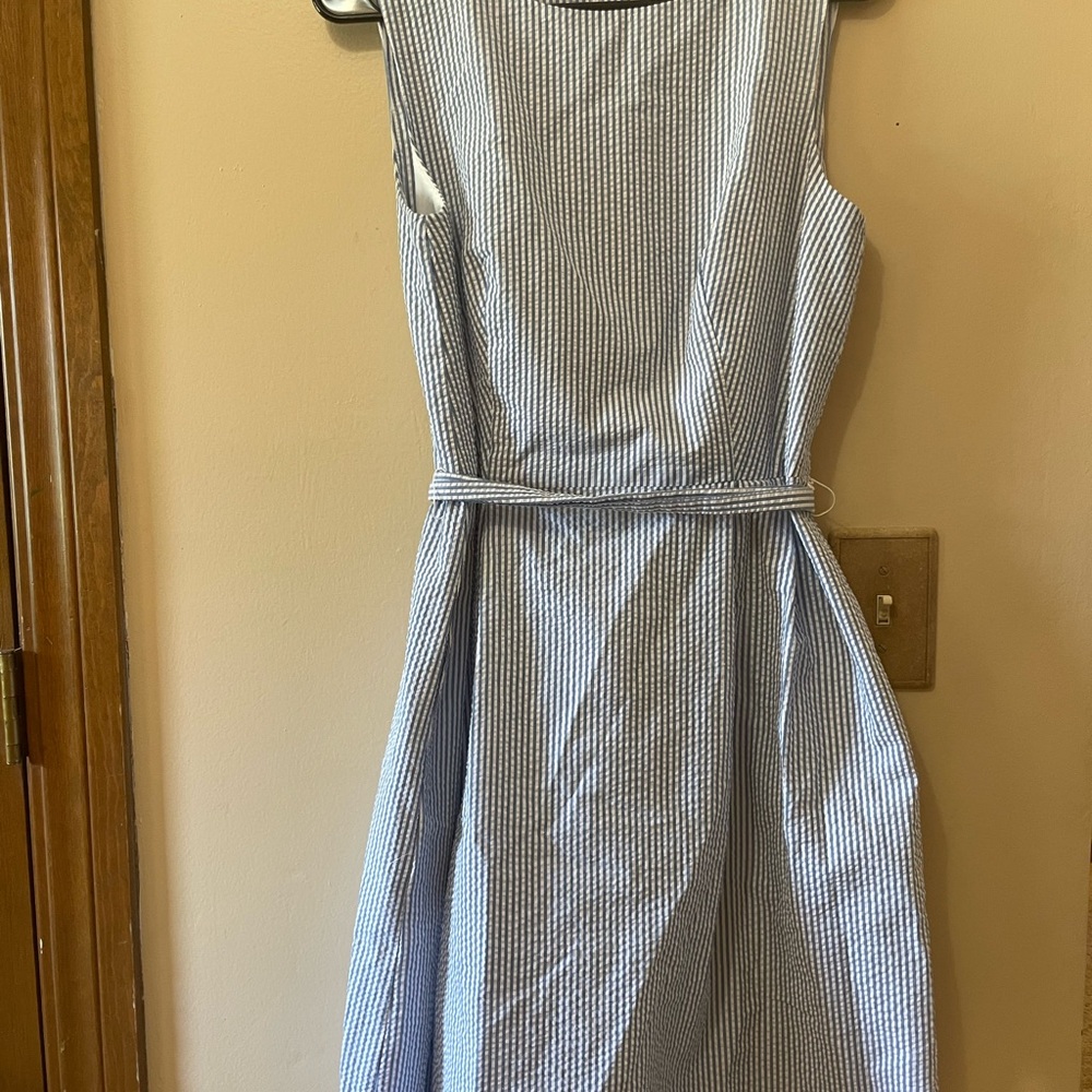 Anne Klein Elegant Blue and White Dress